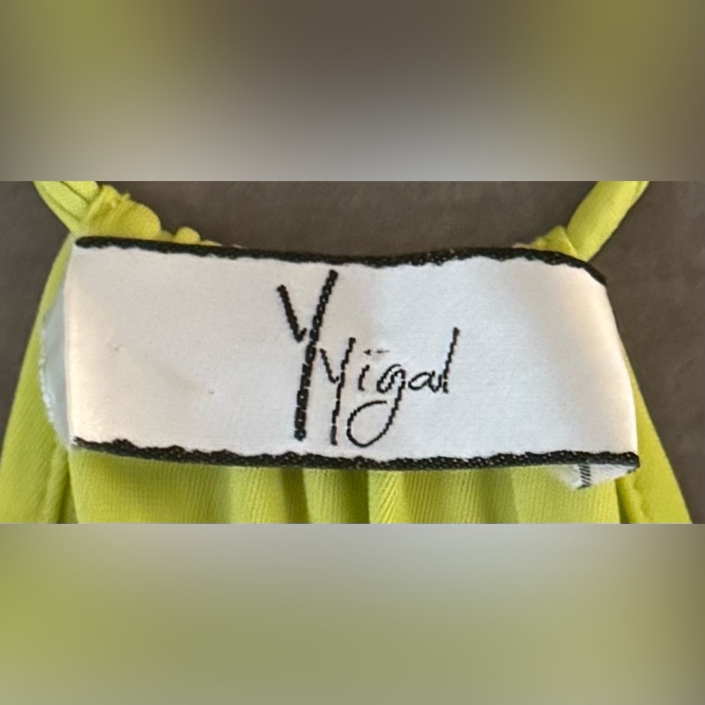 Yigal Azrouël Neon Chartreuse (Yellow + Green) Draped Dress - Picture 2 of 7